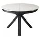 CentrMebel | Стол обеденный круглый раскладной керамический Planeta Lanpaskin Gold 110(145)х110 (белый мрамор) 2