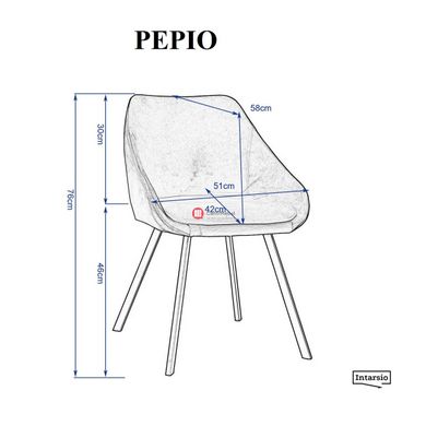 CentrMebel | Стул обеденный бархатный PEPIO (серый) 9