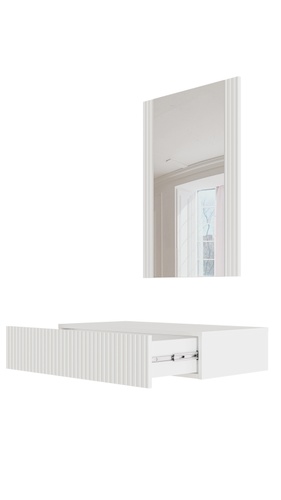 CentrMebel | Туалетный столик с зеркалом PAFOS (белый мат/белый мат) 1