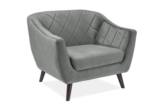 CentrMebel | Кресло MOLLY 1 VELVET, серый / венге 1