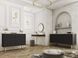 CentrMebel | Комод дводверний ORO MDF Чорний/Золотий каркас 4