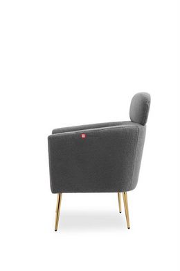 CentrMebel | Крісло для відпочинку MELISA (сірий/золотий) 6
