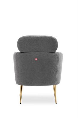 CentrMebel | Крісло для відпочинку MELISA (сірий/золотий) 8