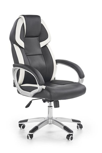 CentrMebel | Кресло геймерское BARTON (черный/белый) 1