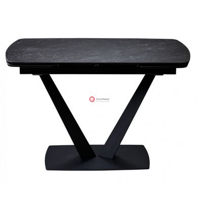 CentrMebel | Elvi Black Marble Стол обеденный керамический 120-180 см (чёрный) 4