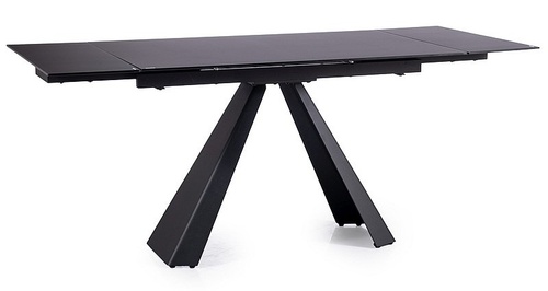 CentrMebel | Стол обеденный раскладной SALVADORE 120(180)x80 (черный мат) 1