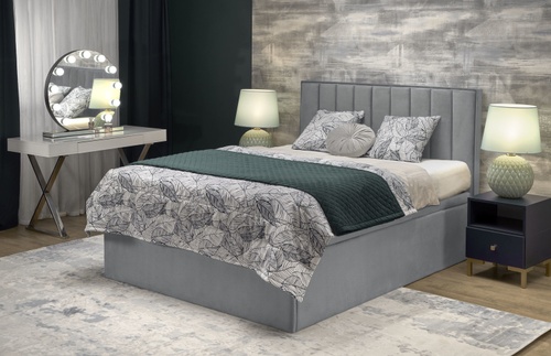 CentrMebel | Двухспальная кровать в ткани с подъемным механизмом ASENTO 160x200 (серый) 1