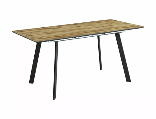 CentrMebel | Стол обеденный прямоугольный раскладной из МДФ и натурального шпона Bari 120(160)х80 (дуб артизан) 1