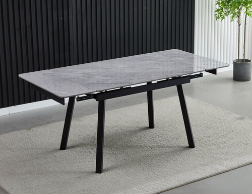 CentrMebel | Стол обеденный прямоугольный раздвижной керамический MADRID CERAMIC 120(180)х85 (серый мрамор) 1