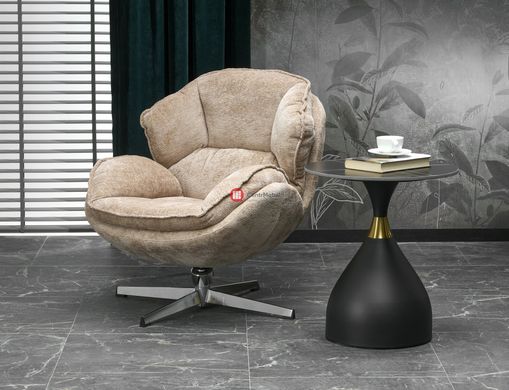 CentrMebel | Кресло мягкое поворотное в ткани GUIDO (бежевый) 2