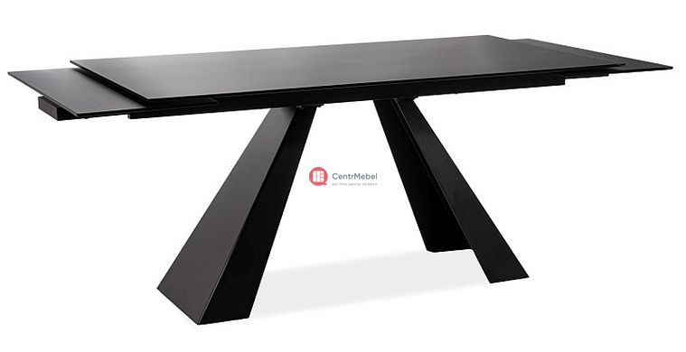 CentrMebel | Стіл обідній розкладний SALVADORE 120(180)x80 (чорний мат) 3