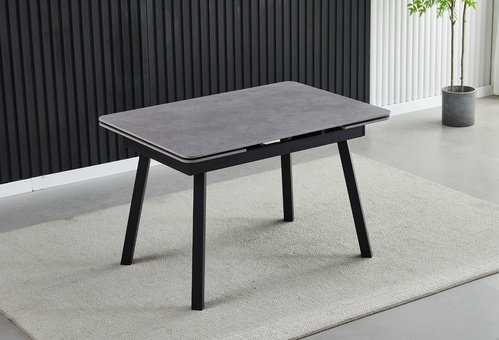 CentrMebel | Стол обеденный прямоугольный раздвижной керамический MADRID CERAMIC 120(180)х85 (серый мрамор матовый) 1