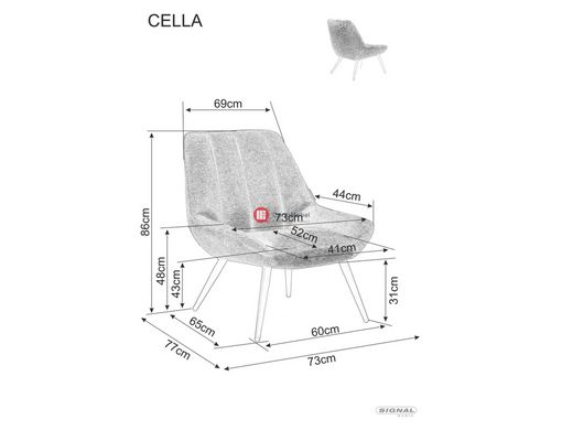 CentrMebel | Кресло для отдыха в ткани Cella Brego (кари) 5