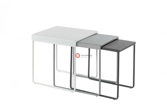 CentrMebel | Комплект журнальних столів VICKY Білий + сірий 1