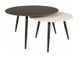 CentrMebel | Комплект журнальных столов круглых керамических KORA A Черный мрамор + белый ярмур 11
