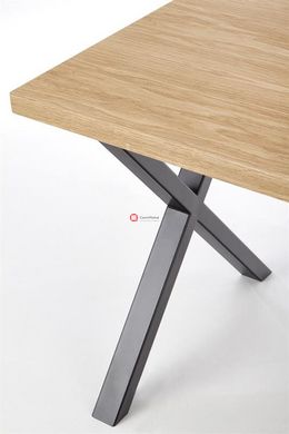 CentrMebel | Стол обеденный APEX 160x90 МДФ (дуб натуральный/черный) 3