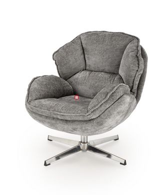 CentrMebel | Кресло мягкое поворотное в ткани GUIDO (серый) 1