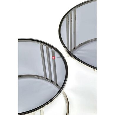 CentrMebel | Комплект журнальних столів круглих скляних VIENNA Димчастий 3