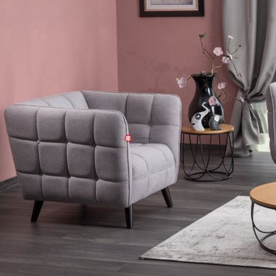 CentrMebel | Кресло CASTELLO 1, светло-серый / венге 2