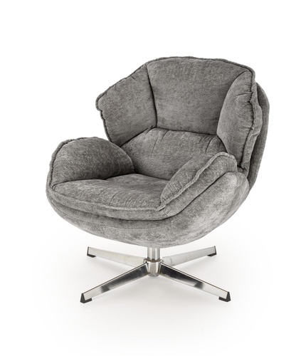 CentrMebel | Кресло мягкое поворотное в ткани GUIDO (серый) 1