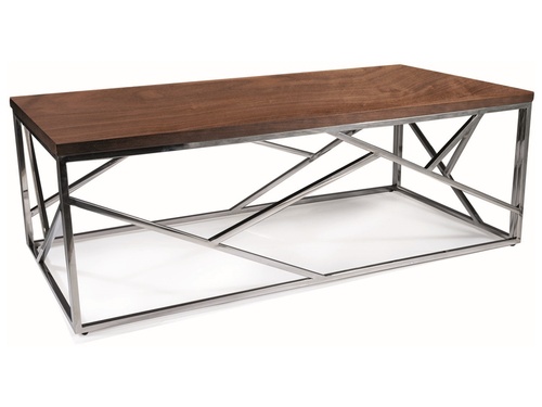 CentrMebel | Журнальний столик дерев'яний з металом 120X60 ESCADA A (Горіх/Срібло) 1