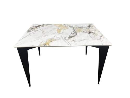 CentrMebel | Стол обеденный прямоугольный нараскладной керамический NORMAN CERAMIC 120х90 (белый мрамор) 1