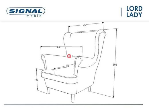 CentrMebel | Кресло для отдыха LORD VELVET (светло-серый) 2