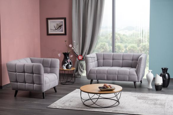 CentrMebel | Кресло CASTELLO 1, светло-серый / венге 3