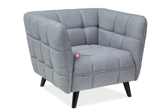 CentrMebel | Кресло CASTELLO 1, светло-серый / венге 1