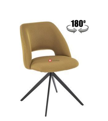 CentrMebel | Стул обеденный поворотный в ткани K-546 (желтый) 3