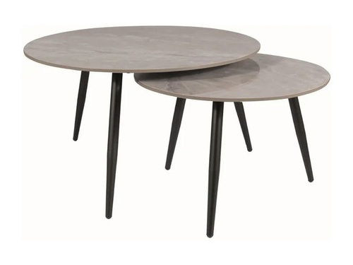 CentrMebel | Комплект журнальних столів круглих керамічних KORA C Сірий мармур 1
