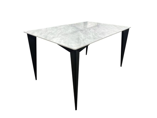CentrMebel | Стол обеденный прямоугольный нараскладной керамический NORMAN CERAMIC 140х90 (серый мрамор) 1