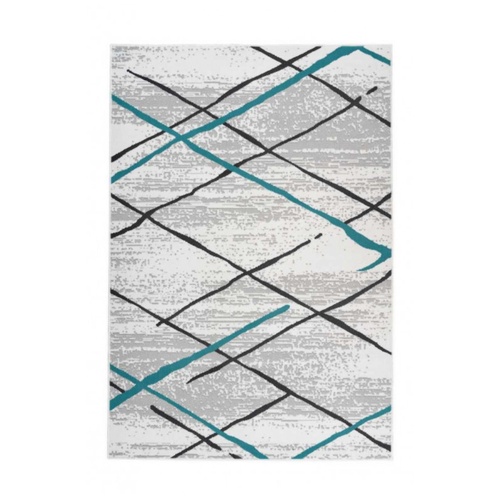 CentrMebel | Килим Vancouver 110 White/Grey/Turquoise 160х230 (білий; сірий; бірюзовий) 1