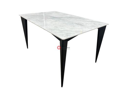 CentrMebel | Стіл обідній прямокутний нерозкладний керамічний NORMAN CERAMIC 140х90 (сірий мармур) 2