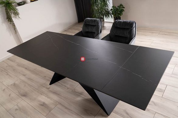 CentrMebel | Стол обеденный раскладной керамический WESTIN CERAMIC 160(240)х90 SAHARA NOIR (черный) 7