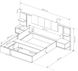 CentrMebel | Кровать с ящиком и прикроватными тумбами 160*200 для спальни DAST (бежевый) 8