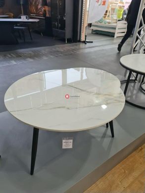 CentrMebel | Комплект журнальних столів круглих керамічних KORA D Білий мармур 4