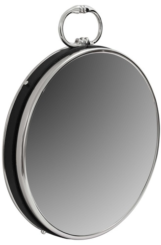 CentrMebel | Настінне дзеркало Round 925 Silver/Black Ø 41 cm (чорний; срібний) 1