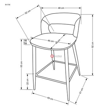 CentrMebel | Барний стілець H114 (сірий) 11