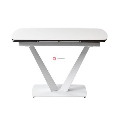 CentrMebel | Elvi Pure White Стол обеденный керамический 120-180 см (белый) 4