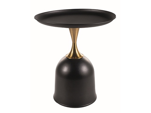 CentrMebel | Журнальний стіл металевий діаметр 51 LIBRA (Чорний/Золото) 1