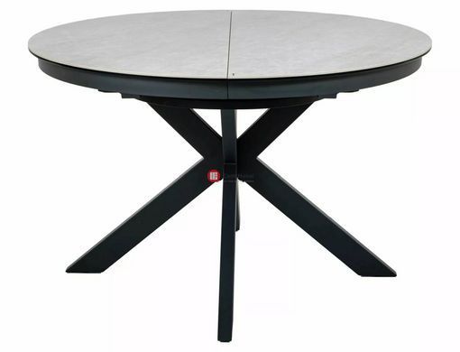 CentrMebel | Стіл обідній розкладний керамічний круглий PORTO CERAMIC 120(160)х120 бежевий мармур 4