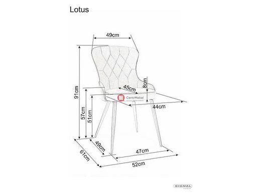 CentrMebel | Стілець обідній велюровий LOTUS VELVET (чорний) 2