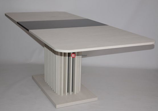 CentrMebel | Стіл обідній розкладний прямокутний з ЛДСП CASSANDRA 160(210)х90 (світло-сірий) 4