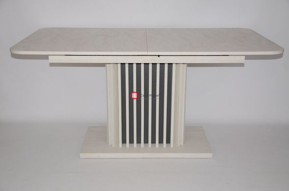 CentrMebel | Стол обеденный раскладной прямоугольный из ЛДСП CASSANDRA 160(210)х90 (светло-серый) 3
