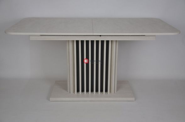CentrMebel | Стол обеденный раскладной прямоугольный из ЛДСП CASSANDRA 160(210)х90 (светло-серый) 1
