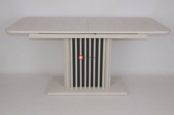 CentrMebel | Стол обеденный раскладной прямоугольный из ЛДСП CASSANDRA 160(210)х90 (светло-серый) 2