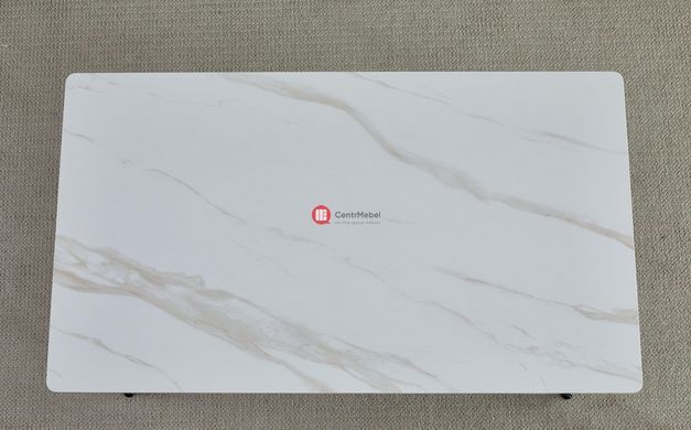 CentrMebel | Стіл обідній прямокутний нерозкладний керамічний KING CERAMIC 140х80 (білий мармур) 2