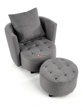 CentrMebel | Комплект HAMPTON (Крісло для відпочинку + підставка для ніг) (сірий) 4