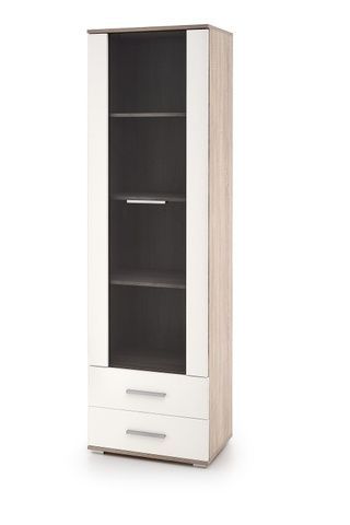 CentrMebel | Витрина LIMA W-1 (белый - дуб сонома) 1